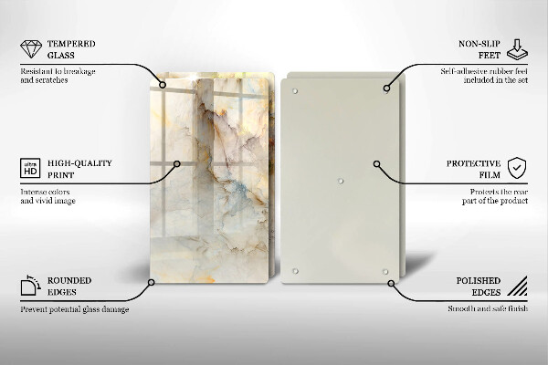 Herdabdeckung Marmorstruktur mit Gold