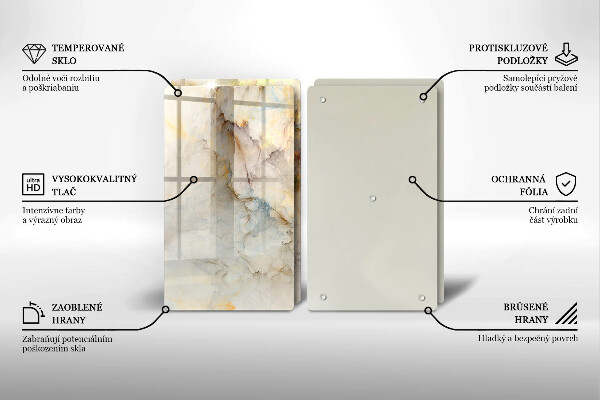 Herdabdeckung Marmorstruktur mit Gold