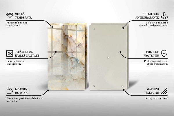 Herdabdeckung Marmorstruktur mit Gold