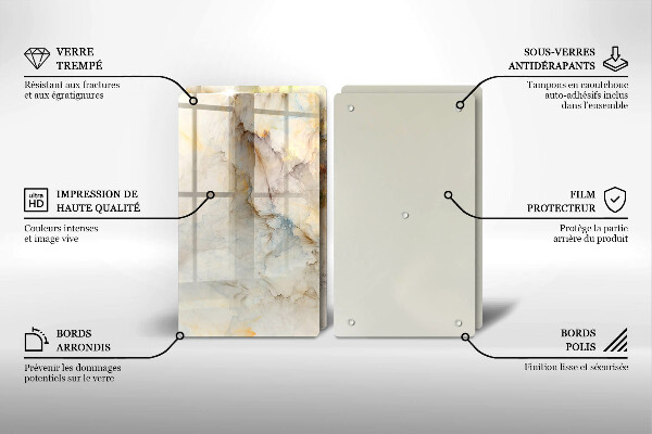 Herdabdeckung Marmorstruktur mit Gold