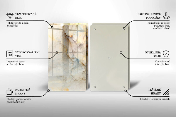 Herdabdeckung Marmorstruktur mit Gold