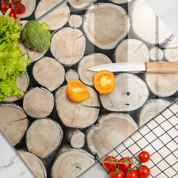 Herdabdeckung Baumstämme aus Holz