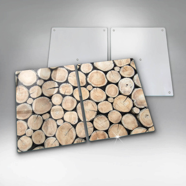 Herdabdeckung Baumstämme aus Holz
