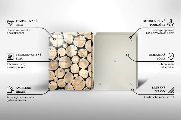 Herdabdeckung Baumstämme aus Holz