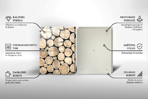 Herdabdeckung Baumstämme aus Holz
