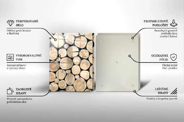 Herdabdeckung Baumstämme aus Holz
