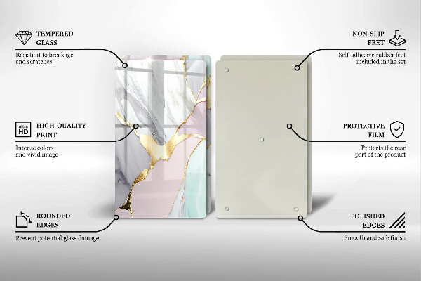 Herdabdeckung Pastellmarmor