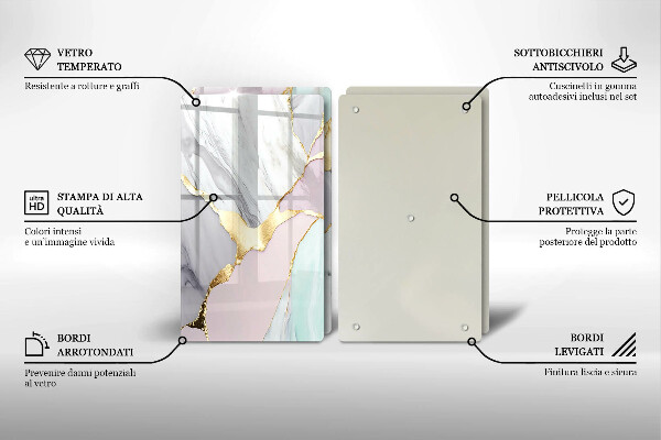 Herdabdeckung Pastellmarmor