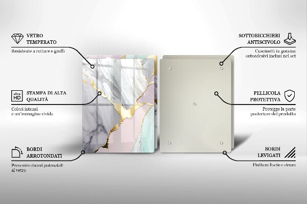 Herdabdeckung Pastellmarmor