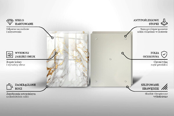 Herdabdeckung Heller Marmor mit Gold