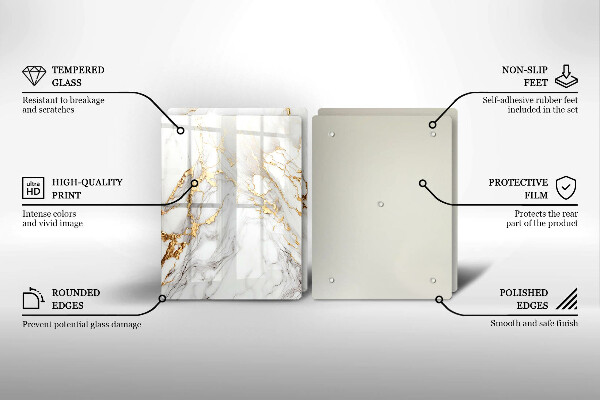 Herdabdeckung Heller Marmor mit Gold