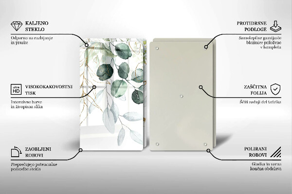 Herdabdeckung Bemalte Pflanzen