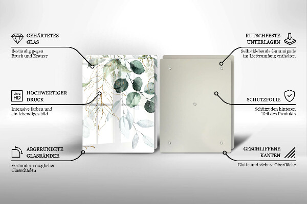 Herdabdeckung Bemalte Pflanzen