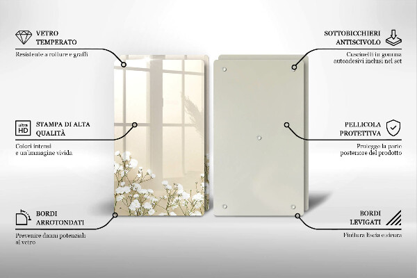 Herdabdeckung Gips-Boho-Blumen