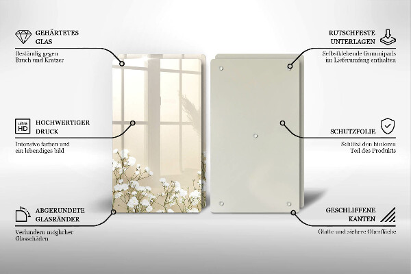 Herdabdeckung Gips-Boho-Blumen