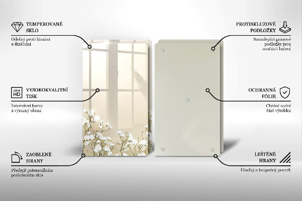 Herdabdeckung Gips-Boho-Blumen