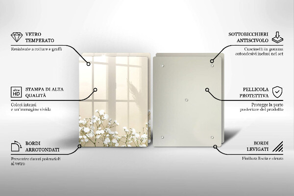 Herdabdeckung Gips-Boho-Blumen