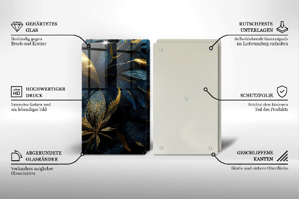 Herdabdeckung Dekorative Blätter mit Gold