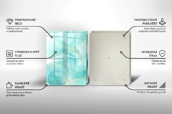 Herdabdeckung Blaue und goldene Abstraktion