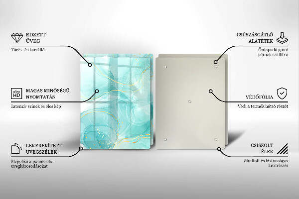 Herdabdeckung Blaue und goldene Abstraktion