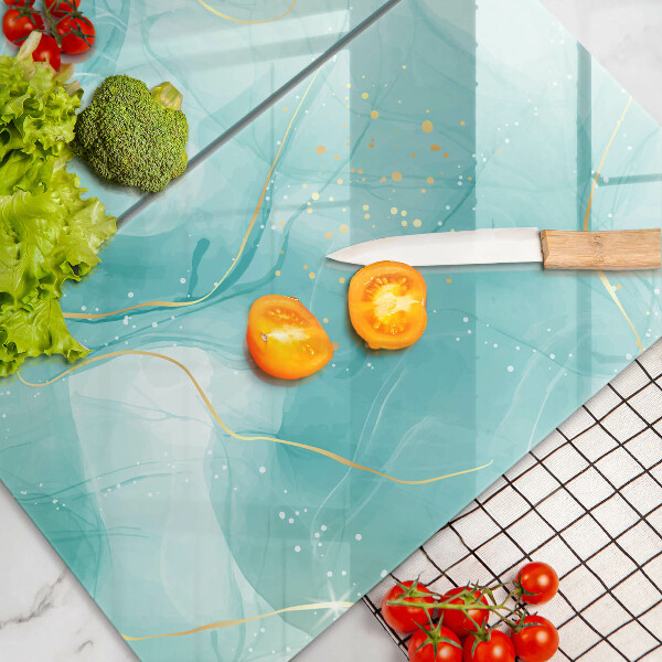 Herdabdeckung Blaue und goldene Abstraktion