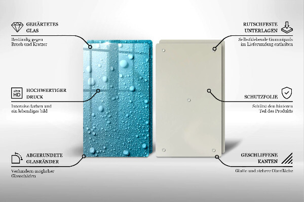 Herdabdeckung Wassertropfen