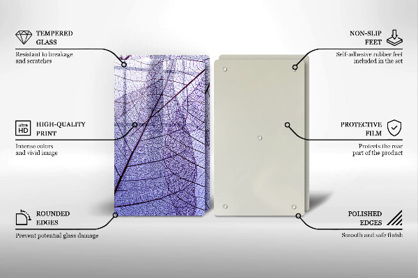 Herdabdeckung Blätter mit Adern