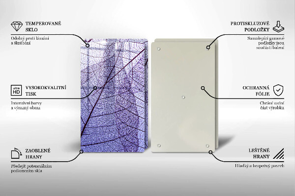 Herdabdeckung Blätter mit Adern