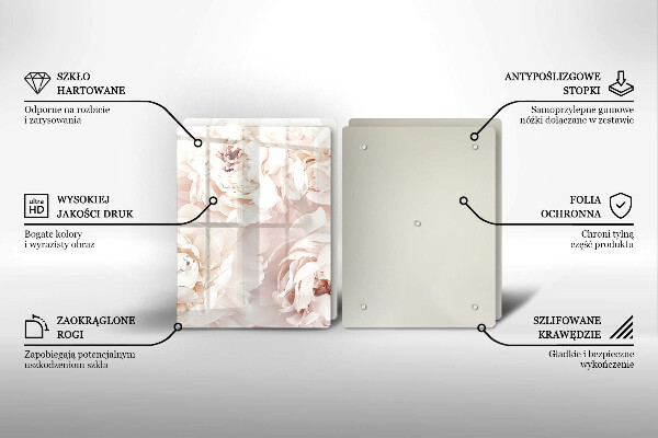 Herdabdeckung Pastellfarbene Pfingstrosen