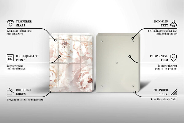 Herdabdeckung Pastellfarbene Pfingstrosen