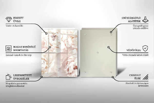Herdabdeckung Pastellfarbene Pfingstrosen
