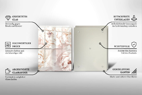 Herdabdeckung Pastellfarbene Pfingstrosen