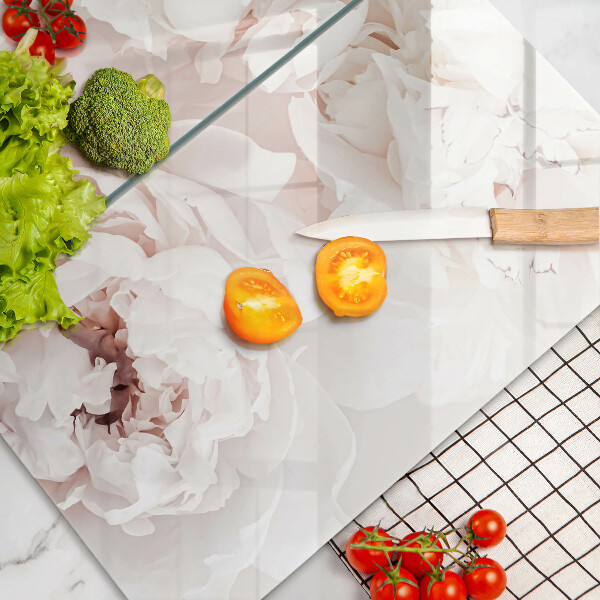 Herdabdeckung Pastellfarbene Pfingstrosen