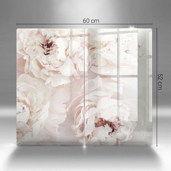 Herdabdeckung Pastellfarbene Pfingstrosen