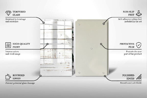 Herdabdeckung Alte Bretter und Blätter