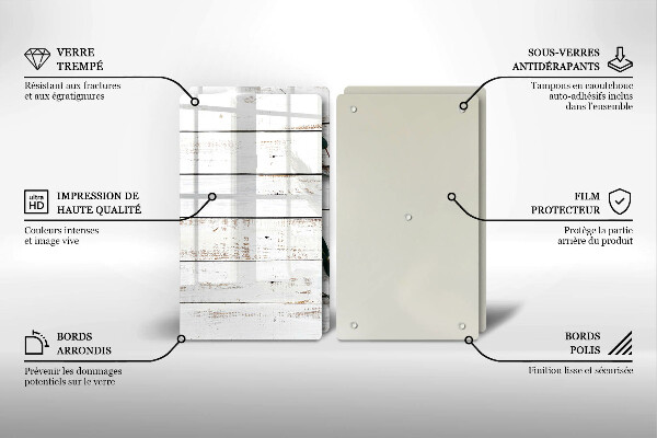 Herdabdeckung Alte Bretter und Blätter