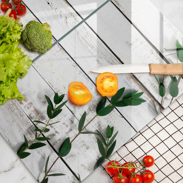 Herdabdeckung Alte Bretter und Blätter