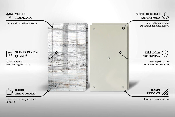 Herdabdeckung Helle Holzbretter