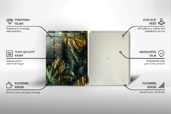 Herdabdeckung Goldene Monstera-Blätter