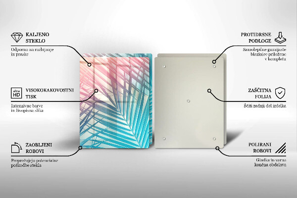 Herdabdeckung Pastellblätter