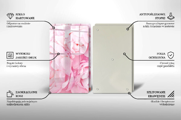 Herdabdeckung Zarte Pfingstrosen