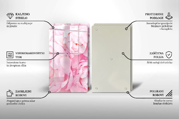 Herdabdeckung Zarte Pfingstrosen