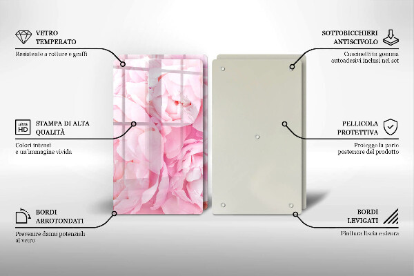 Herdabdeckung Zarte Pfingstrosen