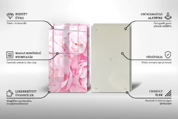 Herdabdeckung Zarte Pfingstrosen