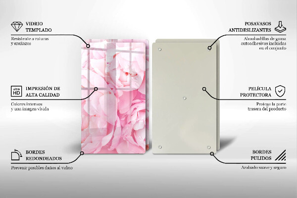 Herdabdeckung Zarte Pfingstrosen