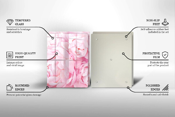 Herdabdeckung Zarte Pfingstrosen