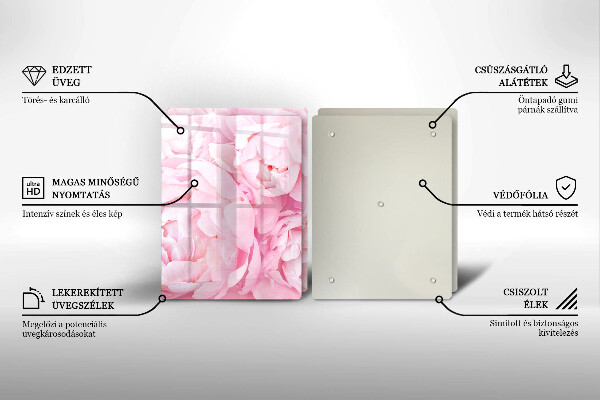 Herdabdeckung Zarte Pfingstrosen