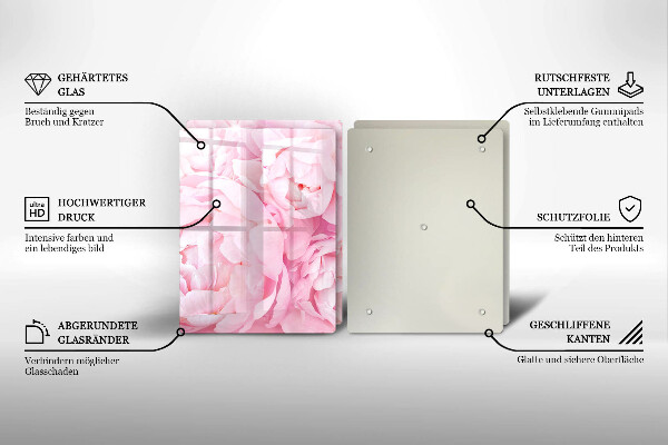 Herdabdeckung Zarte Pfingstrosen