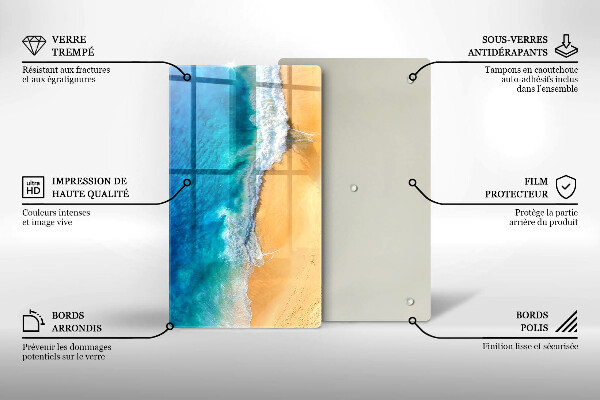 Herd abdeckplatte Strand und Meer