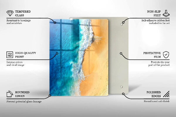 Herd abdeckplatte Strand und Meer